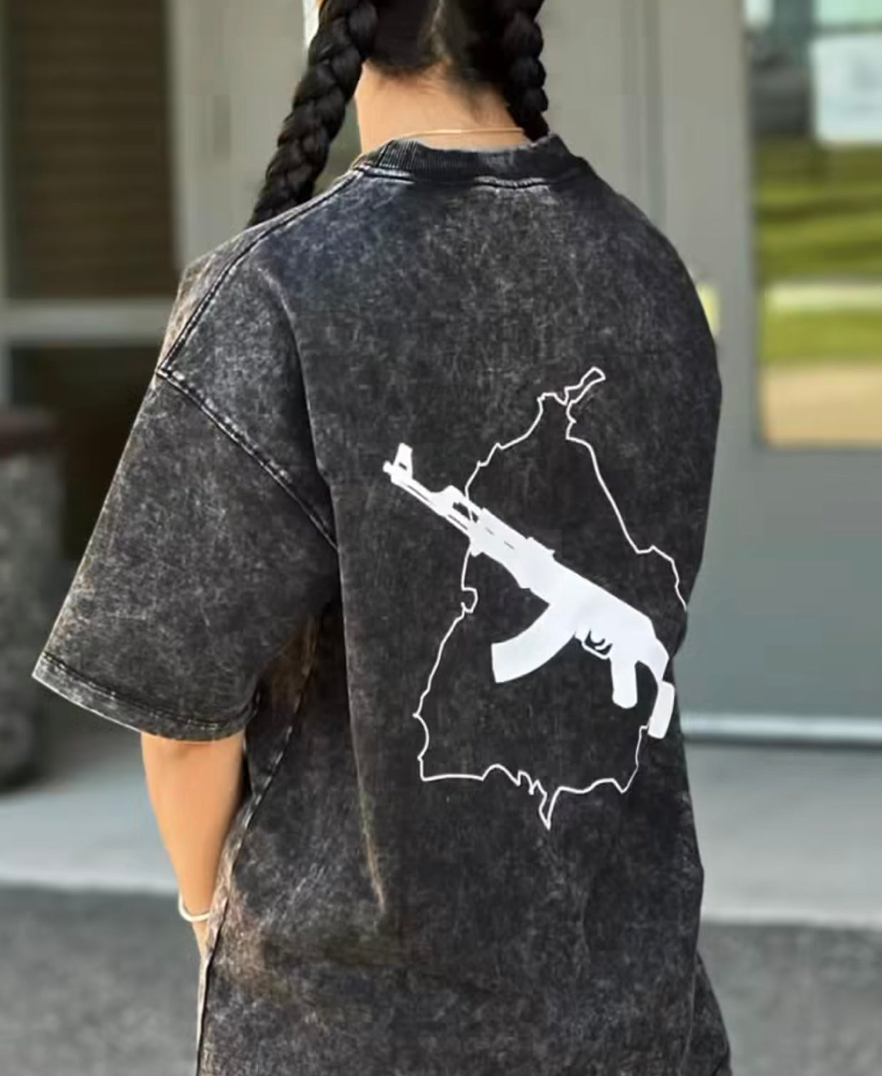 Unisex Acid Washed Oversized Tee (DTF) 240 GSM